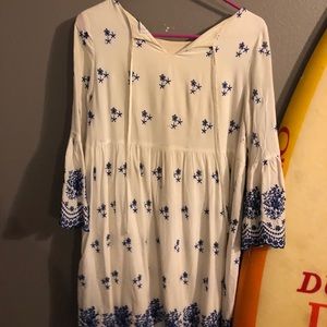 Blue and white dress